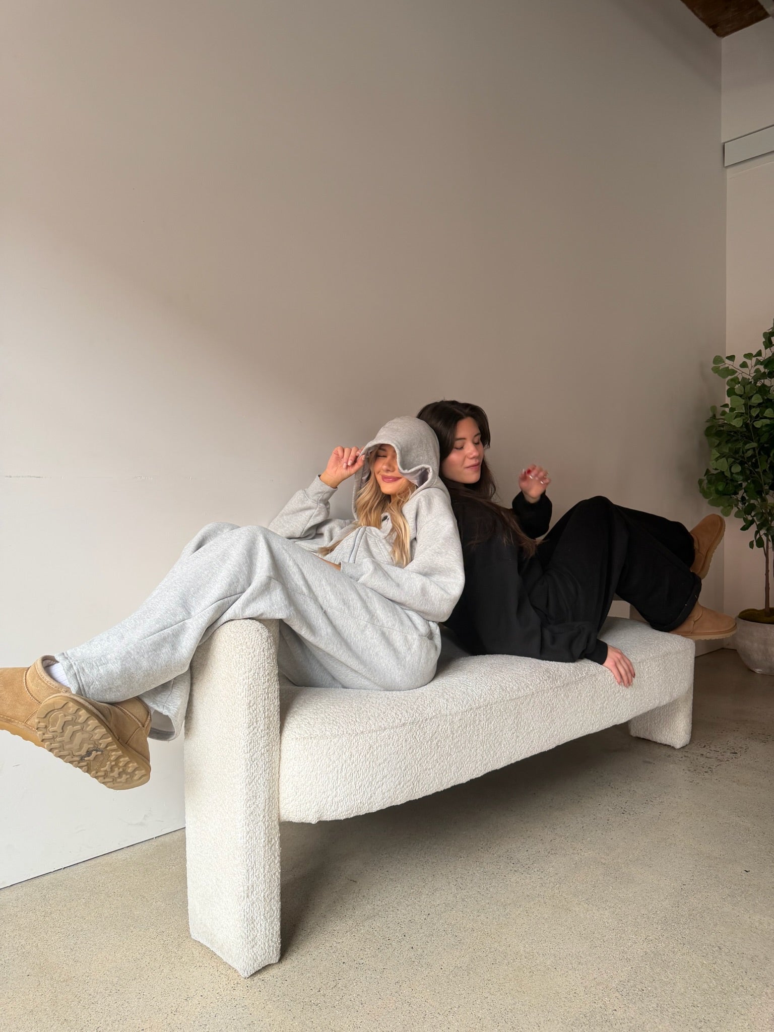 Jet Black Satin Hoodie Set