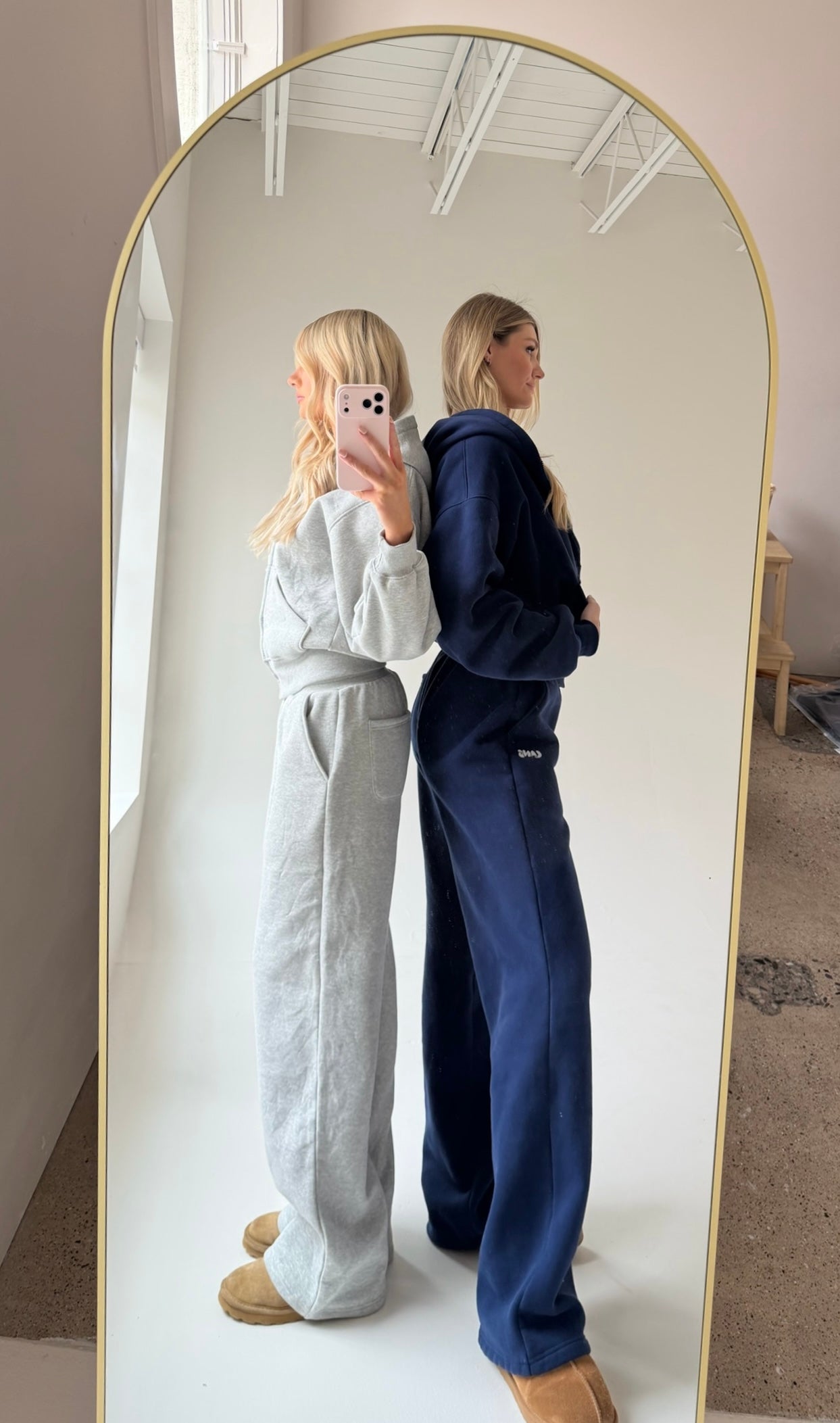 Navy Blue Satin Hoodie Set