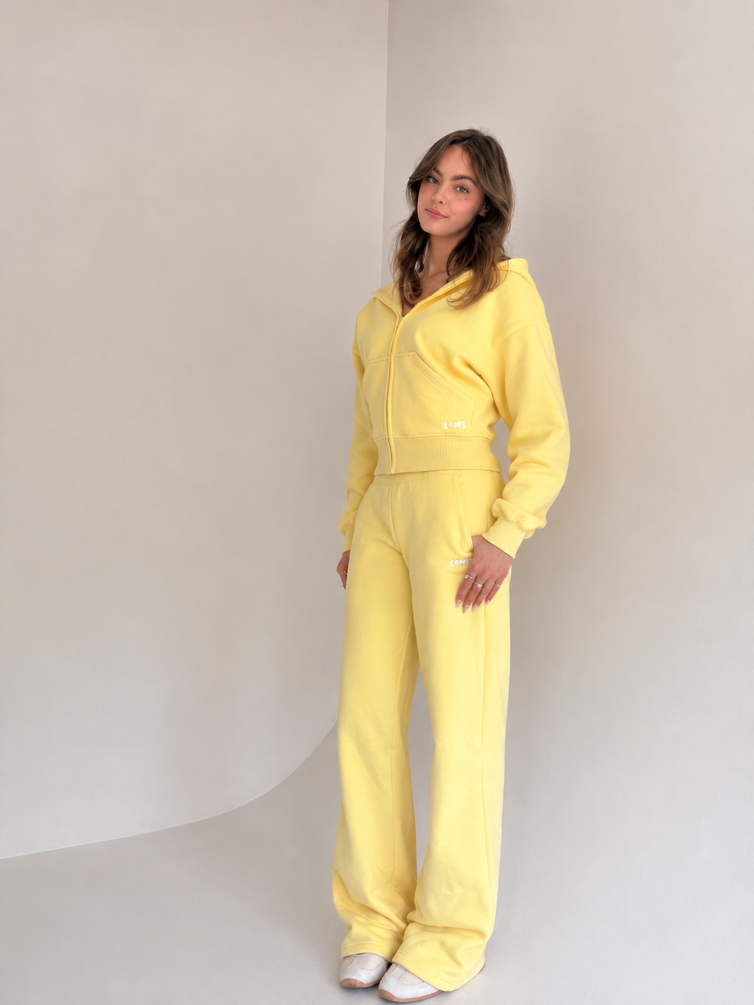 Butter Yellow Satin Hoodie Set
