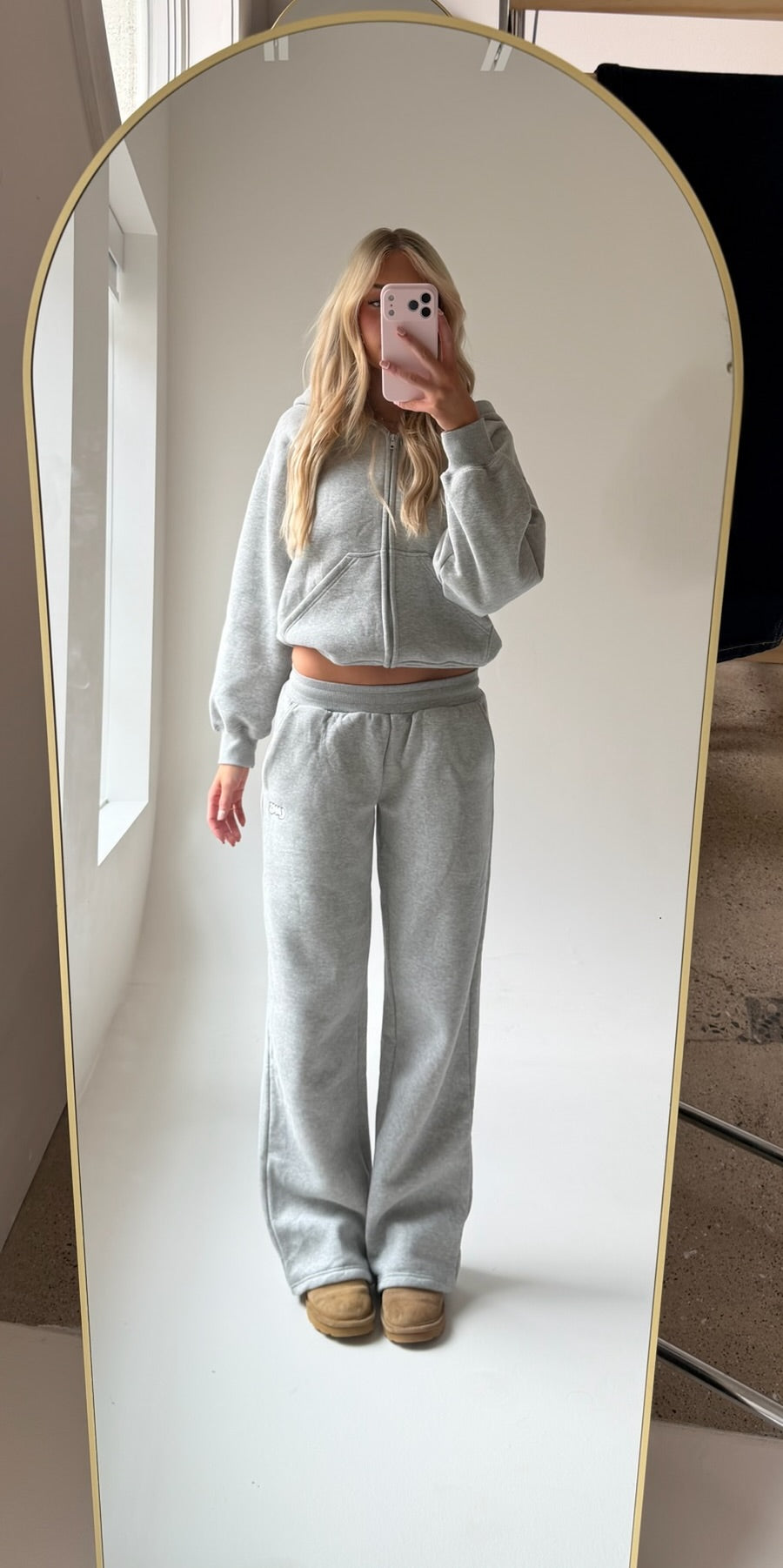 True Grey Satin Hoodie Set