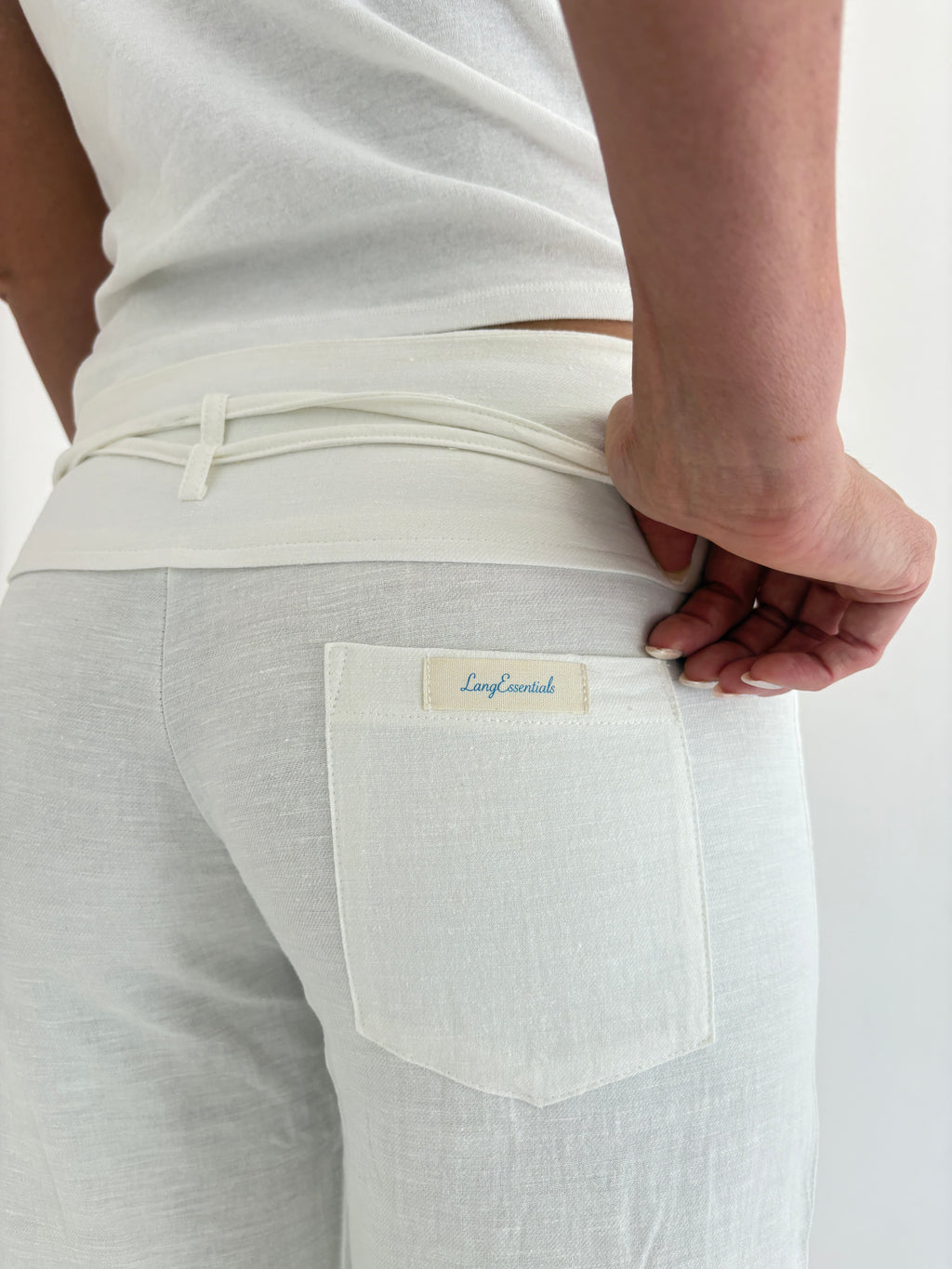 Pearl White Linen Pants